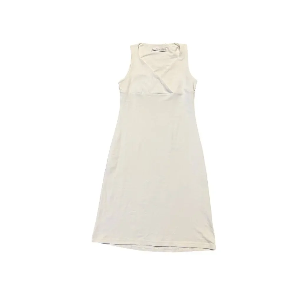 Susana Monaco Womens Sleeveless V Neck Body Con Dress while ivory Size Small